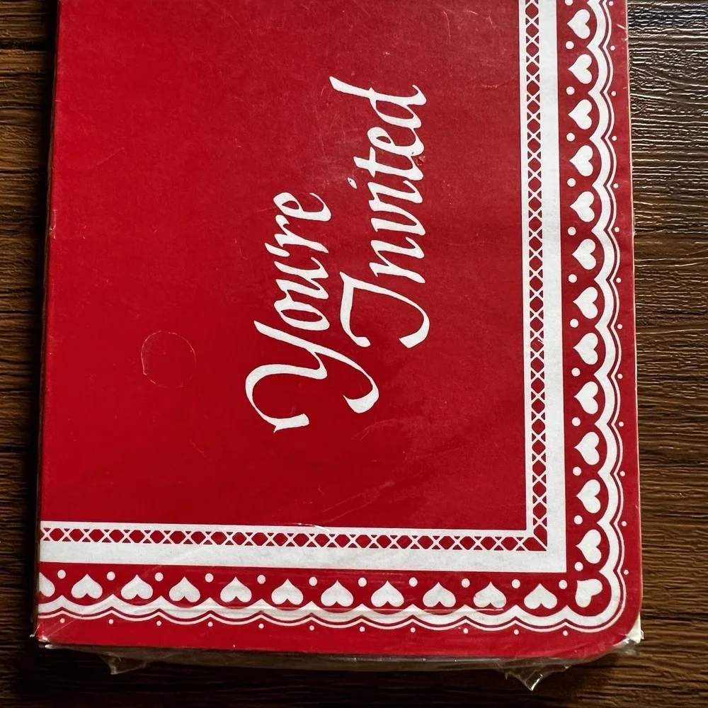 Vintage Hallmark Rounded Corner Invitations With Envelopes 8 Pack Red